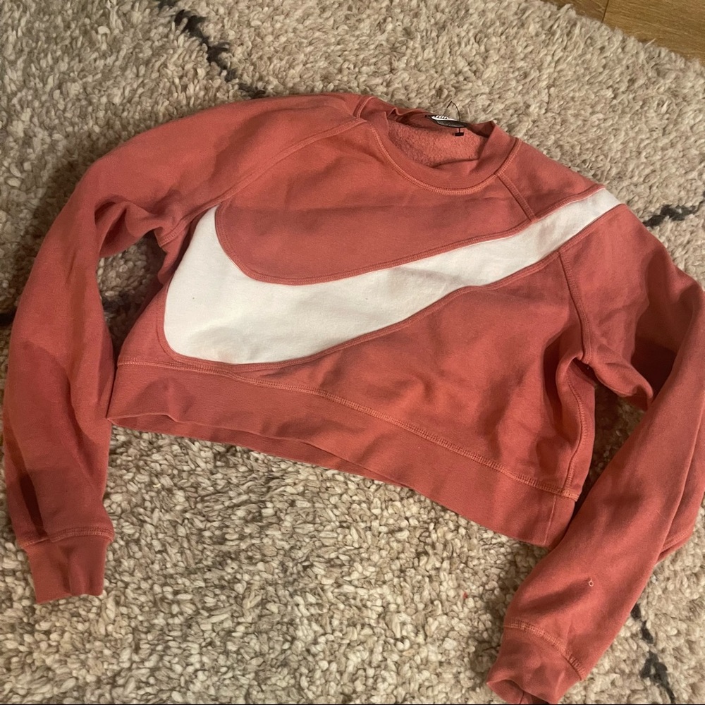 Nike Coral and White Sweatshirt
